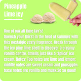 Pineapple Lime Icy liquid wax melts fragrance notes and scent description