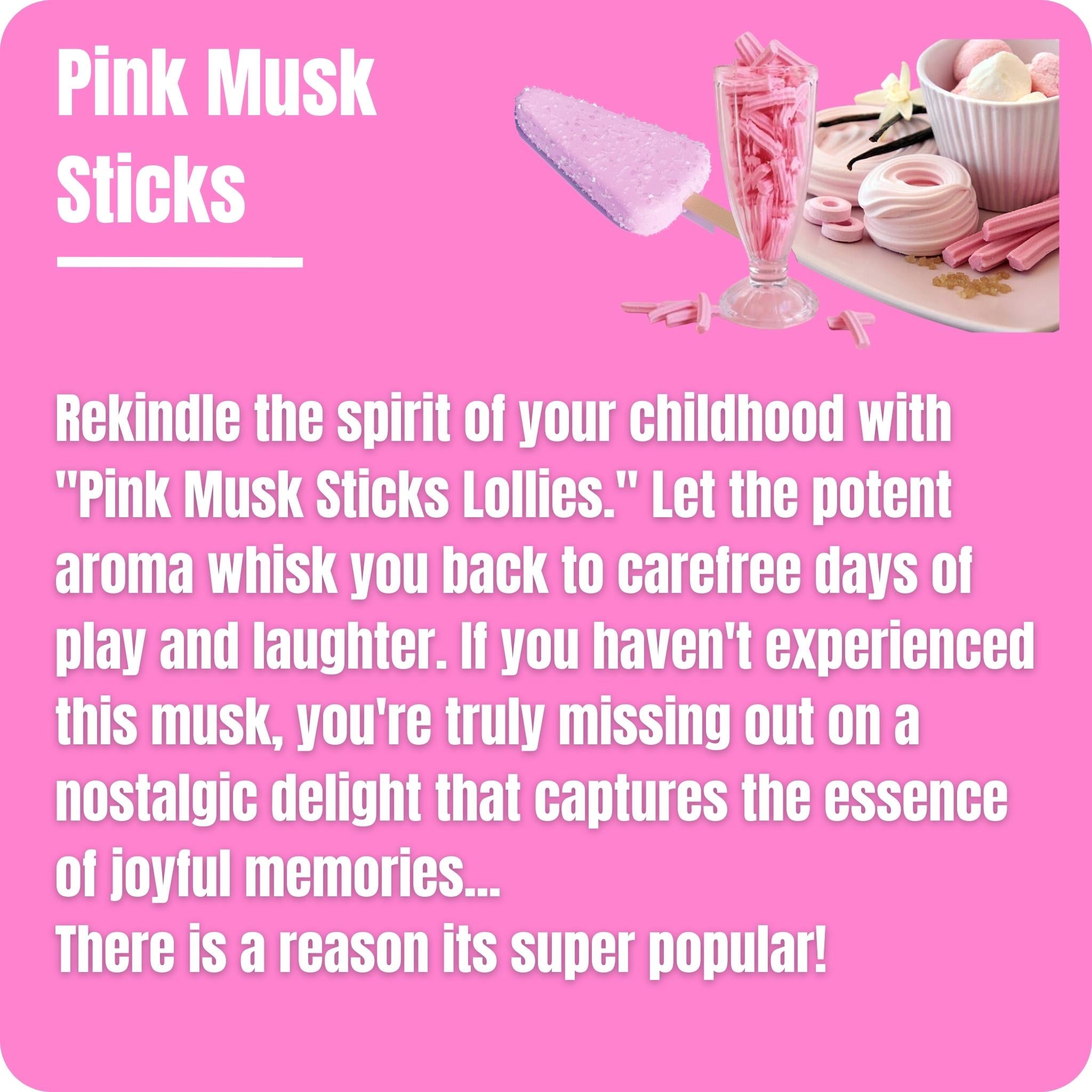 Pink Musk Sticks liquid wax melts fragrance notes and scent description