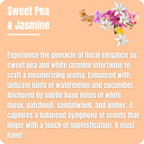 Sweet Pea and Jasmine liquid wax melts fragrance notes and scent description