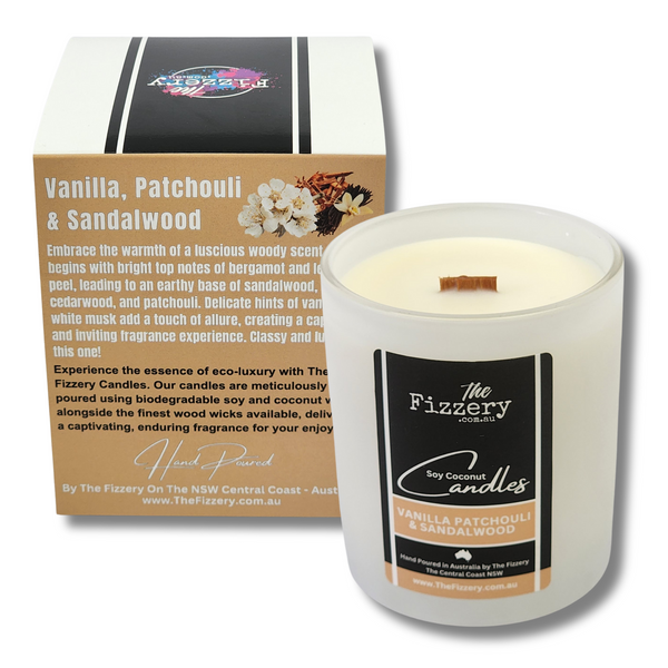 Vanilla Patchouli And Sandalwood - Soy Coconut Candle