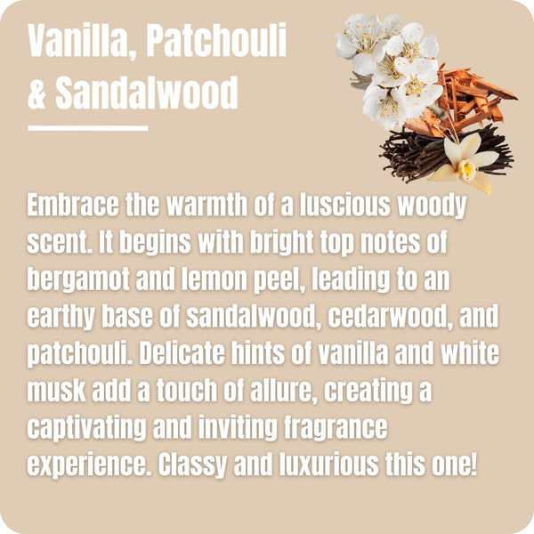 Vanilla Patchouli & Sandalwood Liquid Wax Melts